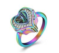 ZEZILE Crémation bijoux pour les cendres coeur avec ailes d’ange urne bague coquille doigt bague proches souvenir pour les femmes
