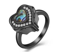 ZEZILE Crémation bijoux pour les cendres coeur avec ailes d’ange urne bague coquille doigt bague proches souvenir pour les femmes