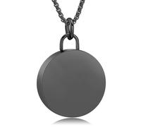 ZEZILE Crémation Bijoux Rotondité Urne Collier pour Cendres En Acier Inoxydable Cendres Pendentif Médaillon Pour Femmes Hommes Souvenir Bijoux Mémoriaux