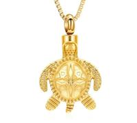 ZEZILE Crémation bijoux tortue de mer urne collier pour cendres en acier inoxydable cendre pendentif souvenir mémorial animal de compagnie cendre bijoux pour femmes hommes