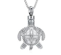 ZEZILE Crémation bijoux tortue de mer urne collier pour cendres en acier inoxydable cendre pendentif souvenir mémorial animal de compagnie cendre bijoux pour femmes hommes