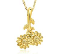 ZEZILE Crémation Bijoux Tournesol Urne Collier pour Cendres En Acier Inoxydable Mémorial Cendre Pendentif Pour Femmes Hommes Souvenir Bijoux Collier