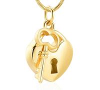 ZEZILE Crémation Bijoux Urne Colliers pour Cendres Clé en acier inoxydable avec mon coeur Urne Pendentif Mémorial Cendre Porte Souvenir Cadeau