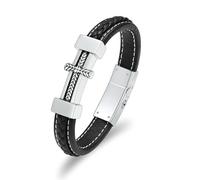 ZEZILE Crémation Bracelet pour Cendres pour hommes en acier inoxydable Croix Memorial bijoux bracelet bracelet souvenir
