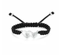 ZEZILE Crémation Cendres Bracelet Double Coeur Réglable Tressé Bracelet Pour Cendres Petites Urnes Mémorial Femmes Bijoux Gravetable