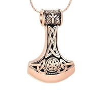 ZEZILE Crémation Collier Mémorial Bijoux Urne Pendentif pour Cendres Marteau Souvenir Cadeau