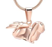 ZEZILE Crémation Collier Pendentif Urne Forme de Lapin Quatre Couleurs peut Crémation Bijoux pour Cendres
