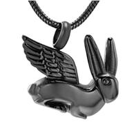 ZEZILE Crémation Collier Pendentif Urne Forme De Lapin Quatre Couleurs Peuvent Être Bijoux De Crémation Pour Cendres