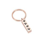 ZEZILE Crémation Pendentif Urnes Porte-clés Cube Avec Empreinte de Patte Pour Chien Chat Animal de Compagnie Cendres En Acier Inoxydable Mémorial Bijoux Porte-clés Porte-clés