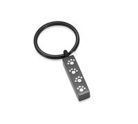ZEZILE Crémation Pendentif Urnes Porte-clés Cube Avec Empreinte de Patte Pour Chien Chat Animal de Compagnie Cendres En Acier Inoxydable Mémorial Bijoux Porte-clés Porte-clés