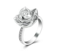 ZEZILE Crémation urne anneau en acier inoxydable taille en option ouvrable cendres support Rose fleur forme pour cadeau