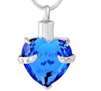 ZEZILE Cristal Coeur Crémation Bijoux Pour Cendres Pour Forever Dans Mon Coeur Urne Collier En Acier Inoxydable Souvenir Mémorial Cendres Porte Pendentif