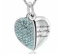 ZEZILE Cristal coeur crémation urne colliers pour cendres bijoux souvenir commémoratif toujours dans mon coeur pendentif funéraire