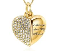 ZEZILE Cristal coeur crémation urne colliers pour cendres bijoux souvenir commémoratif toujours dans mon coeur pendentif funéraire