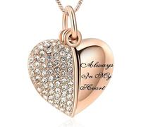 ZEZILE Cristal coeur crémation urne colliers pour cendres bijoux souvenir commémoratif toujours dans mon coeur pendentif funéraire