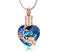 ZEZILE Cristal coeur urne collier pour cendres Memorial pendentif crémation bijoux proches cendres porte souvenir pour les femmes