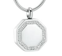 ZEZILE Cristal Crémation Cendres Pendentif Urne En Acier Inoxydable Collier Pour Cendres Humain Pet Funérailles Coffret Commémoratif