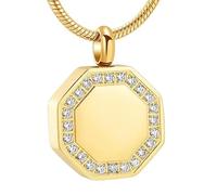 ZEZILE Cristal Crémation Cendres Pendentif Urne En Acier Inoxydable Collier Pour Cendres Humain Pet Funérailles Coffret Commémoratif