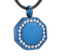 ZEZILE Cristal Crémation Cendres Pendentif Urne En Acier Inoxydable Collier Pour Cendres Humain Pet Funérailles Coffret Commémoratif