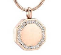 ZEZILE Cristal Crémation Cendres Pendentif Urne En Acier Inoxydable Collier Pour Cendres Humain Pet Funérailles Coffret Commémoratif