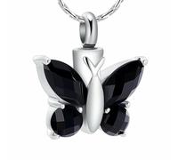ZEZILE Cristal papillon pendentif collier crémation urne violet/bleu/rouge/vert/rose couleur mémorial bijoux cendres souvenir