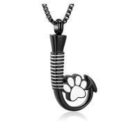 ZEZILE crochet urne collier pour cendres patte impression crémation bijoux en acier inoxydable cendres pendentif pour femmes souvenir mémorial bijoux
