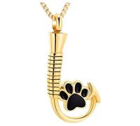 ZEZILE crochet urne collier pour cendres patte impression crémation bijoux en acier inoxydable cendres pendentif pour femmes souvenir mémorial bijoux
