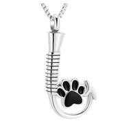 ZEZILE crochet urne collier pour cendres patte impression crémation bijoux en acier inoxydable cendres pendentif pour femmes souvenir mémorial bijoux