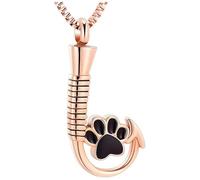 ZEZILE crochet urne collier pour cendres patte impression crémation bijoux en acier inoxydable cendres pendentif pour femmes souvenir mémorial bijoux
