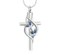 ZEZILE Croix crémation bijoux urne collier pour cendres en acier inoxydable cristal papillon Memorial pendentif souvenir cadeau pour les femmes