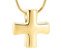 ZEZILE Croix crémation collier en acier inoxydable urne collier pour cendres souvenir mémorial humain animal de compagnie cendres pendentif bijoux pour femmes hommes