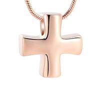 ZEZILE Croix crémation collier en acier inoxydable urne collier pour cendres souvenir mémorial humain animal de compagnie cendres pendentif bijoux pour femmes hommes