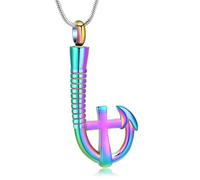 ZEZILE Croix crochet urne collier pour cendres Memorial pendentif crémation bijoux proches cendres porte souvenir pour les hommes femmes