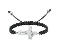 ZEZILE Croix urne Bracelet pour cendres Rose fleur crémation souvenir bijoux réglable tressé bracelet bracelet cadeau pour femmes hommes