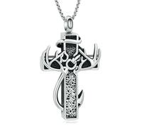 ZEZILE Croix urne collier pour cendres crémation bijoux en acier inoxydable cendres pendentif pour femmes hommes souvenir mémorial pour bijoux