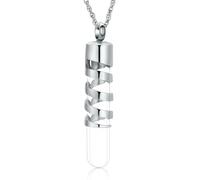 ZEZILE cylindre bouteille urne collier pour cendres verre crémation bijoux pour femmes hommes mémorial humain animal de compagnie cendres pendentif souvenir