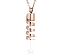 ZEZILE cylindre bouteille urne collier pour cendres verre crémation bijoux pour femmes hommes mémorial humain animal de compagnie cendres pendentif souvenir