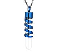ZEZILE cylindre bouteille urne collier pour cendres verre crémation bijoux pour femmes hommes mémorial humain animal de compagnie cendres pendentif souvenir