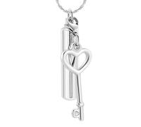 ZEZILE Cylindre crémation bijoux pour cendres 316L en acier inoxydable urne pendentif collier commémoratif avec petits accessoires souvenir