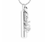 ZEZILE Cylindre crémation bijoux pour cendres 316L en acier inoxydable urne pendentif collier commémoratif avec petits accessoires souvenir