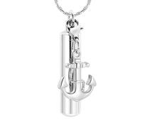 ZEZILE Cylindre crémation bijoux pour cendres 316L en acier inoxydable urne pendentif collier commémoratif avec petits accessoires souvenir