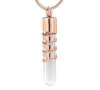 ZEZILE Cylindre en verre tube commémoratif pendentif collier cendres porte-cendres crémation bijoux urnes pour cendres 4 couleurs
