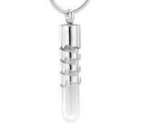 ZEZILE Cylindre en verre tube commémoratif pendentif collier cendres porte-cendres crémation bijoux urnes pour cendres 4 couleurs