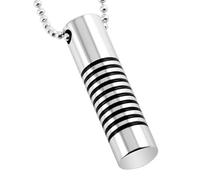 ZEZILE Cylindre tube crémation bijoux pour cendres pendentif médaillon en acier inoxydable souvenir urne commémorative collier pour hommes femmes