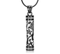 ZEZILE Cylindre urne collier pour cendres crémation bijoux en acier inoxydable souvenir mémorial cendres pendentif pour femmes hommes