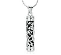 ZEZILE Cylindre urne collier pour cendres crémation bijoux en acier inoxydable souvenir mémorial cendres pendentif pour femmes hommes