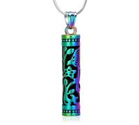 ZEZILE Cylindre urne collier pour cendres crémation bijoux en acier inoxydable souvenir mémorial cendres pendentif pour femmes hommes