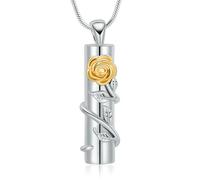 ZEZILE Cylindre urne collier pour cendres Rose crémation bijoux en acier inoxydable Memorial souvenir cendres pendentif bijoux pour hommes femmes