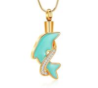 ZEZILE dauphin crémation bijoux en acier inoxydable urne collier pour cendres pour les femmes hommes souvenir mémorial humain animal de compagnie cendre pendentif collier