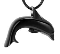 ZEZILE Dauphin en forme de crémation bijoux en acier inoxydable urne collier pour cendres souvenir urne commémorative bijoux cendres pendentif pour femmes hommes